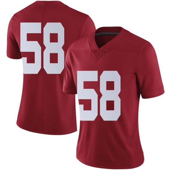 Alabama Crimson Tide Women's Christian Barmore #58 No Name Crimson NCAA Nike Authentic Stitched College Football Jersey VO16N53UY